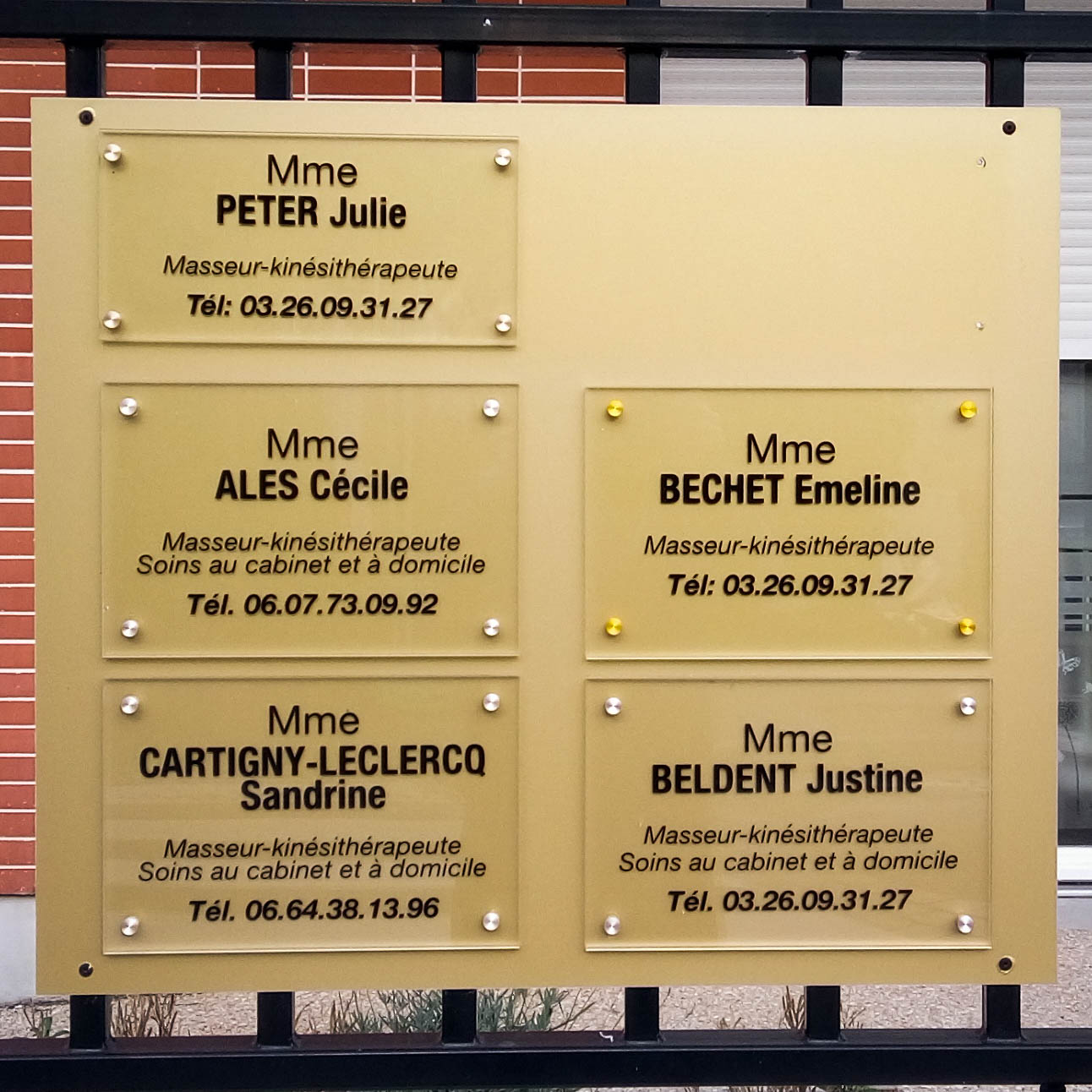 Plaque professionnelle